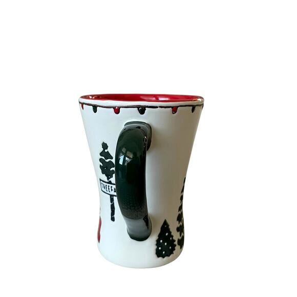 Potter's Studio Red Truck w Christmas Trees Boot-Shaped Coffee Mug 12oz Set of 2 - Picture 5 of 14